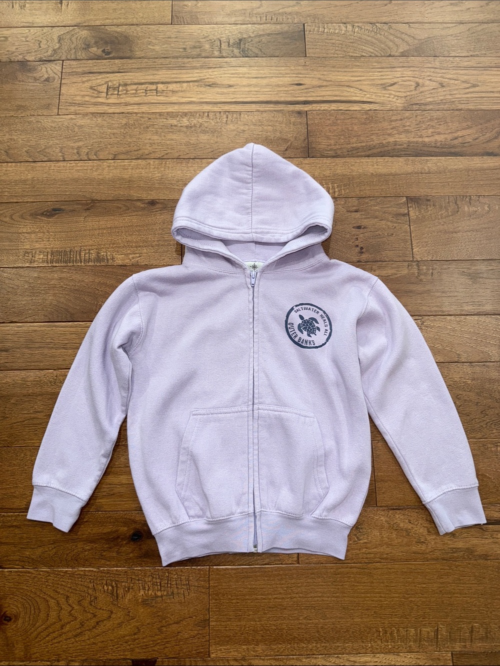Outer Banks Authentic Girls Long-Sleeve Hooded Purple Zipper Sweatshirt- Size L